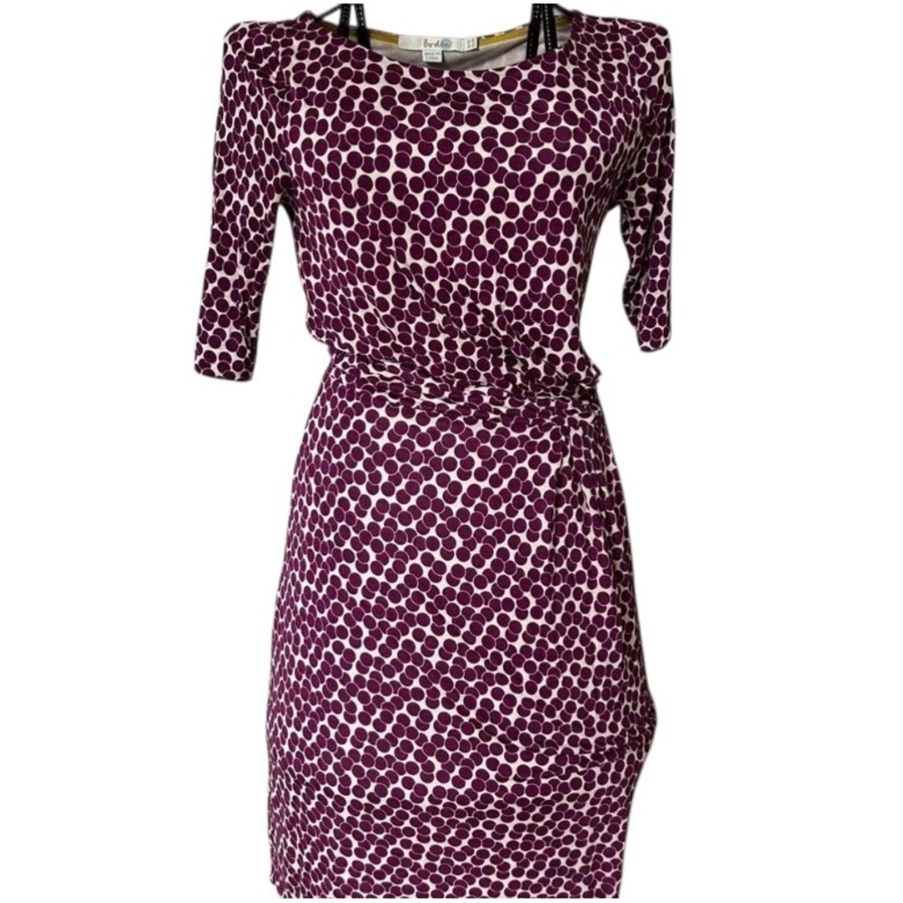 Boden Purple Polka Dot Print Dress - Size US 2R / UK 6R